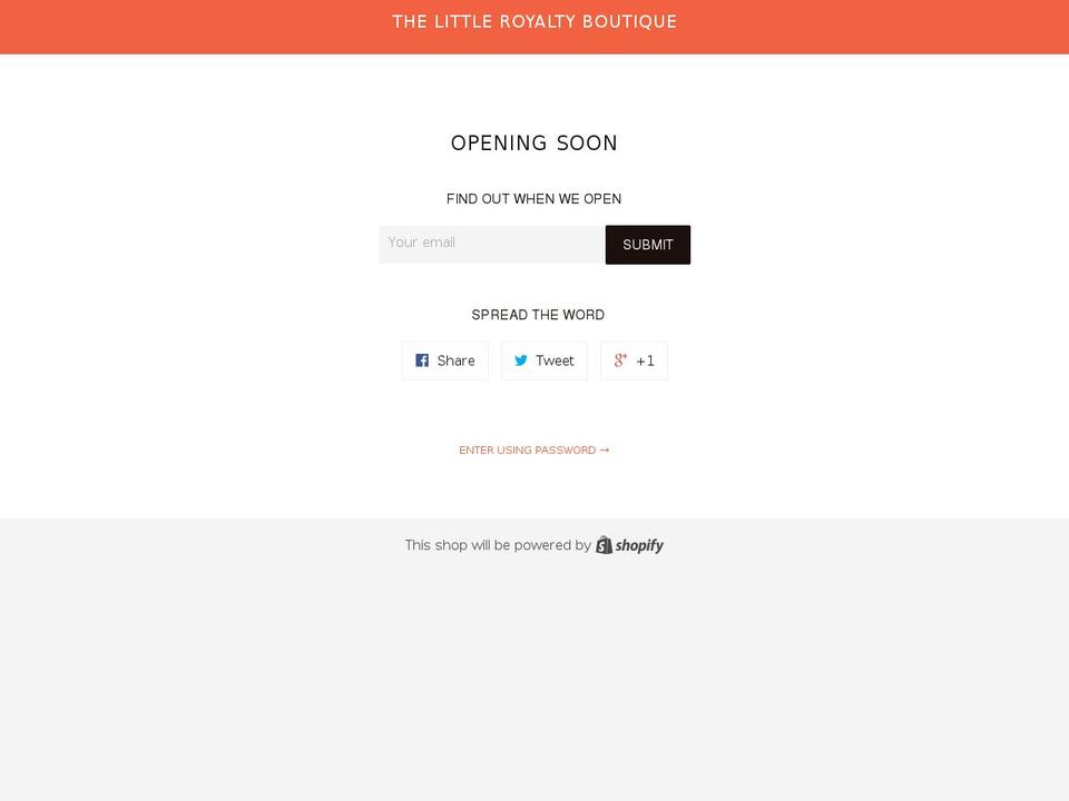 thelittleroyaltyboutique.com shopify website screenshot