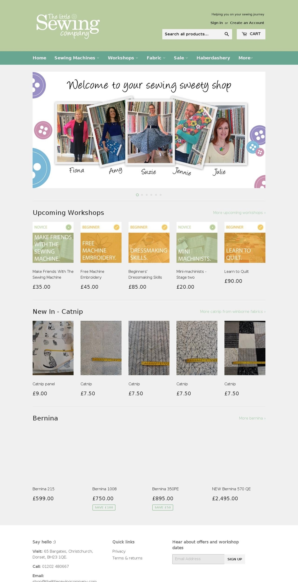 thelittlesewingschool.com — Shopify storefront screenshot