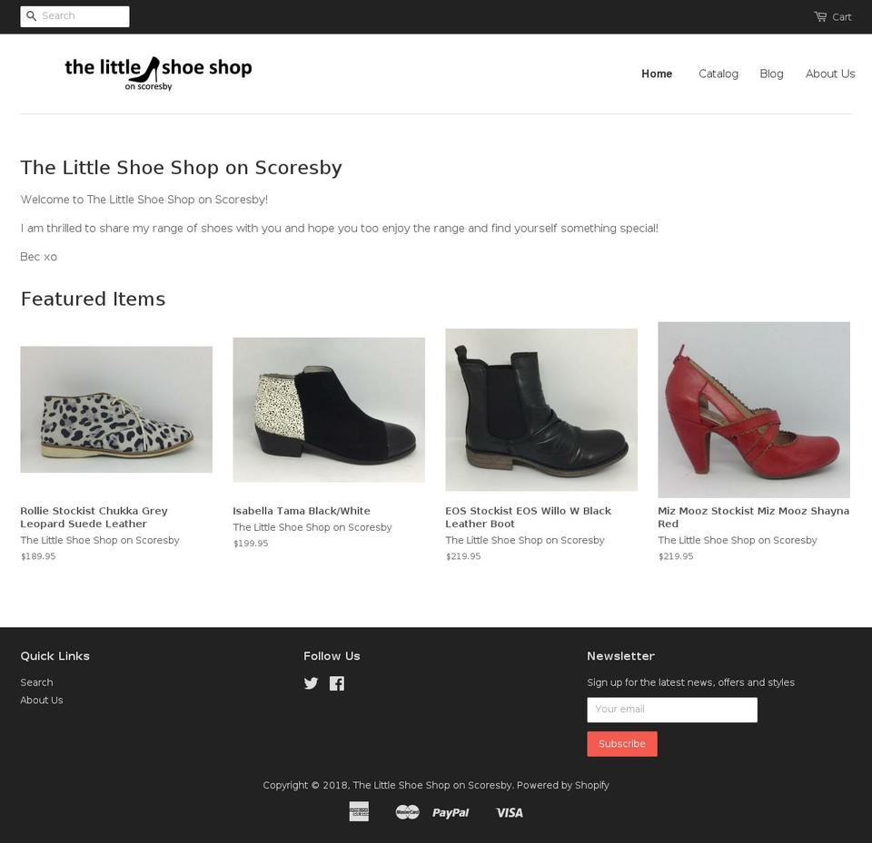 thelittleshoeshoponscoresby.com shopify website screenshot