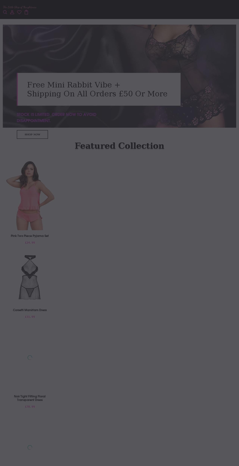Wolf demo Shopify theme site example thelittleshopofnaughtiness.com