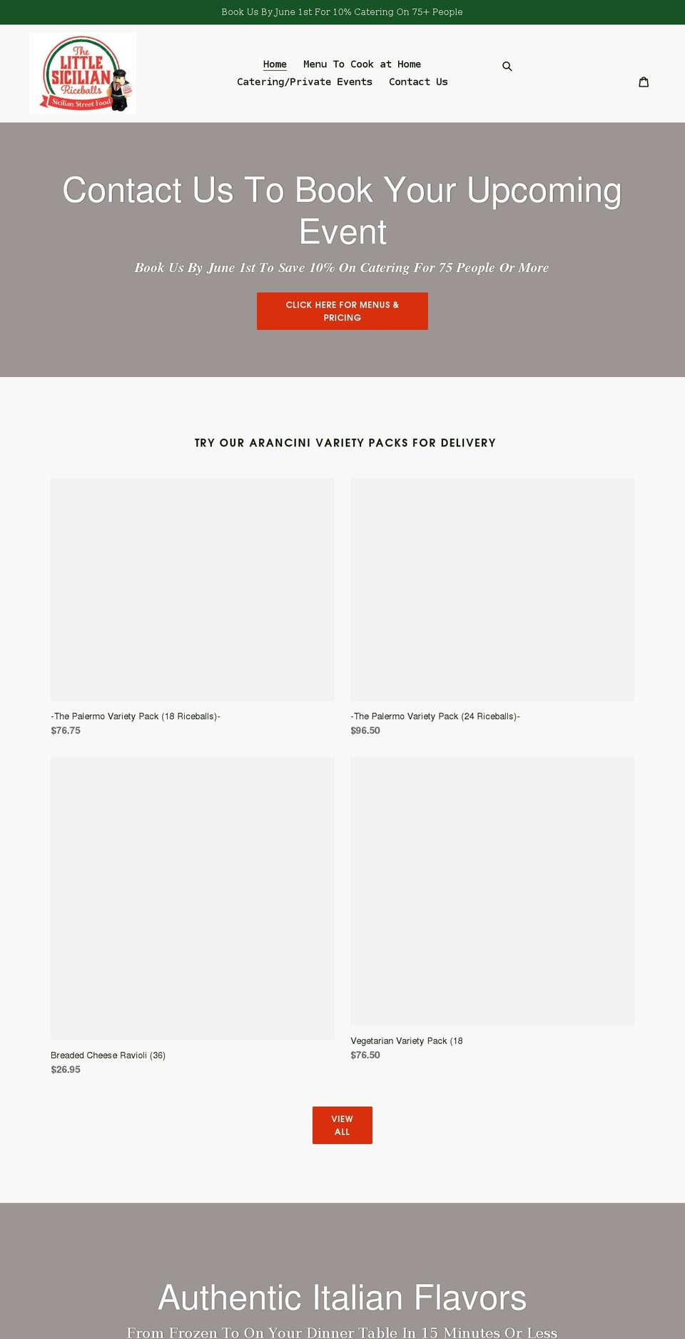 thelittlesicilian.net shopify website screenshot
