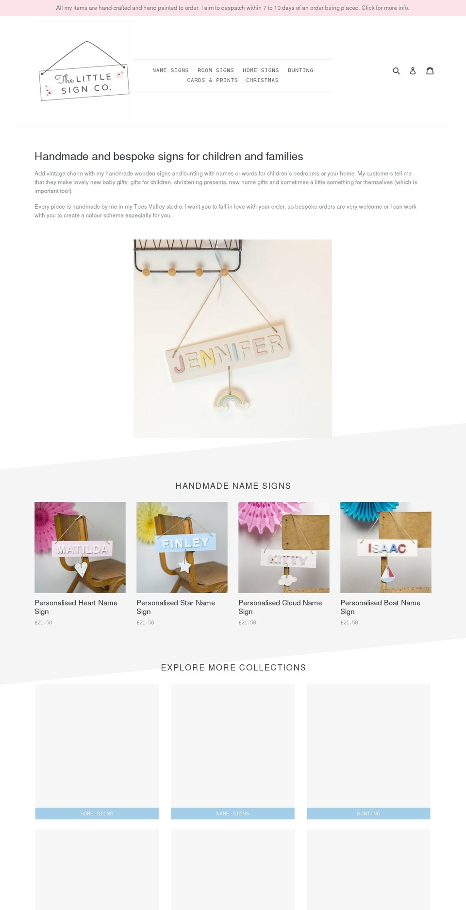thelittlesigncompany.co.uk shopify website screenshot