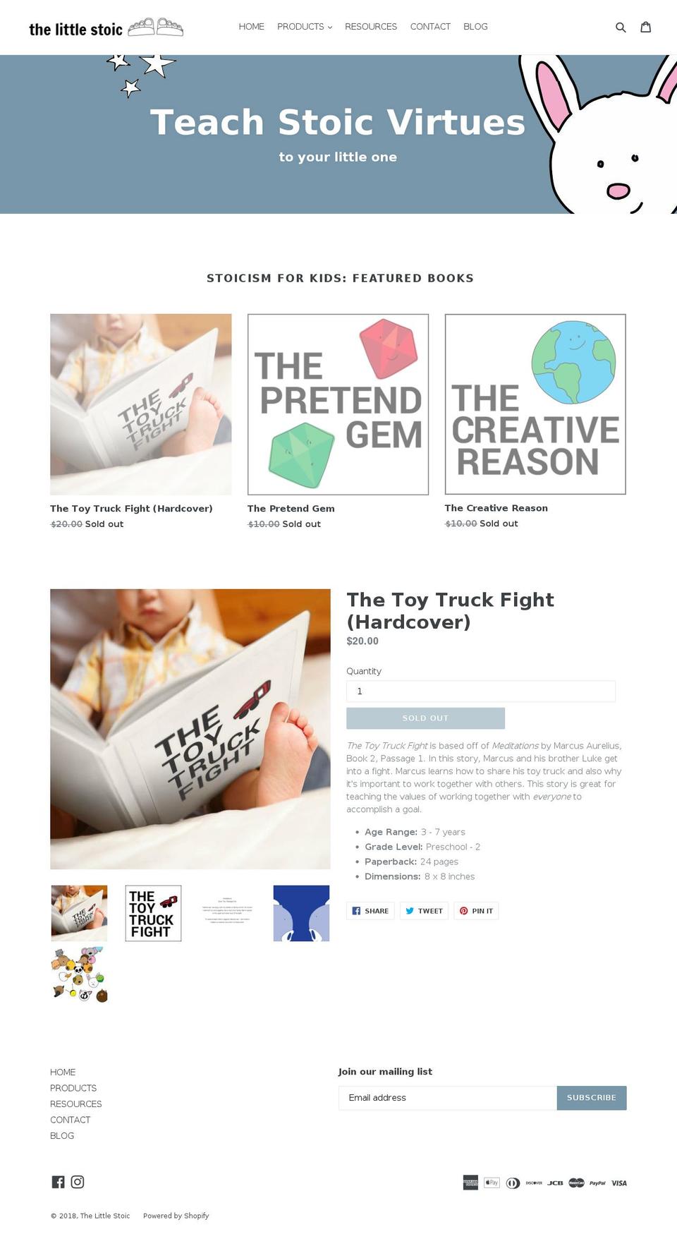 thelittlestoic.com — Shopify storefront screenshot