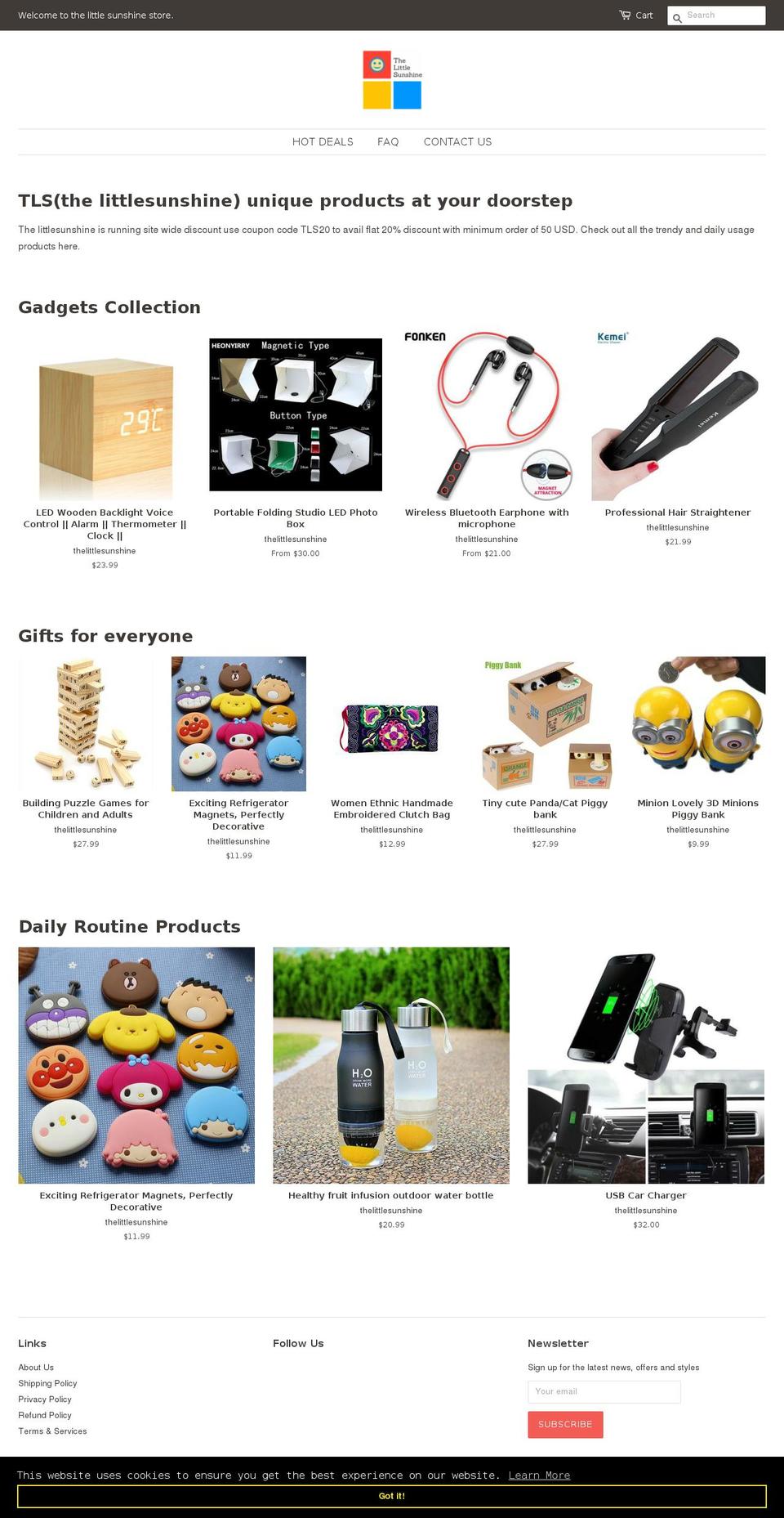 thelittlesunshine.com — Shopify storefront screenshot