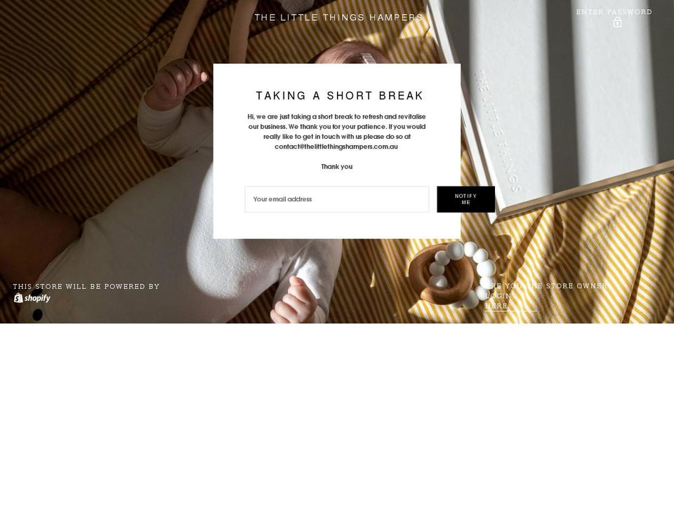 thelittlethingshampers.com.au shopify website screenshot