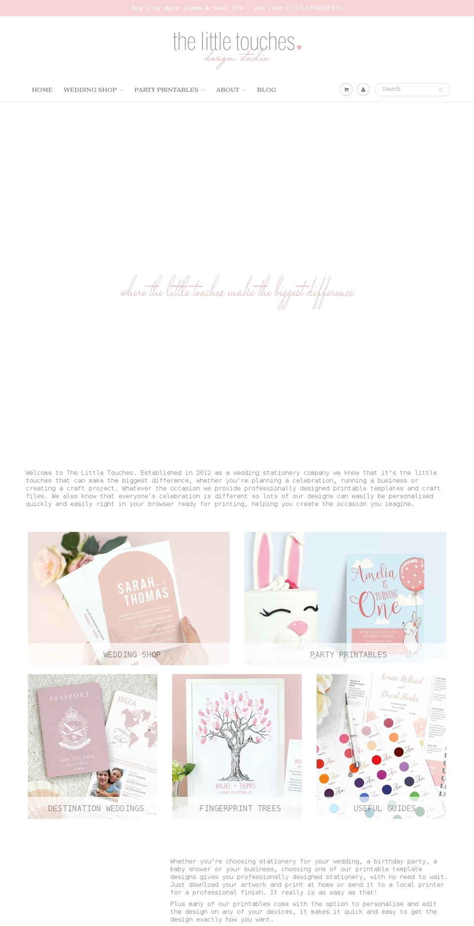 thelittletouches.uk shopify website screenshot