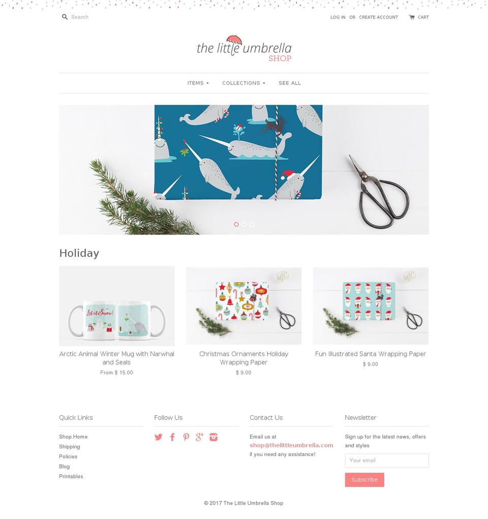 thelittleumbrellashop.com shopify website screenshot
