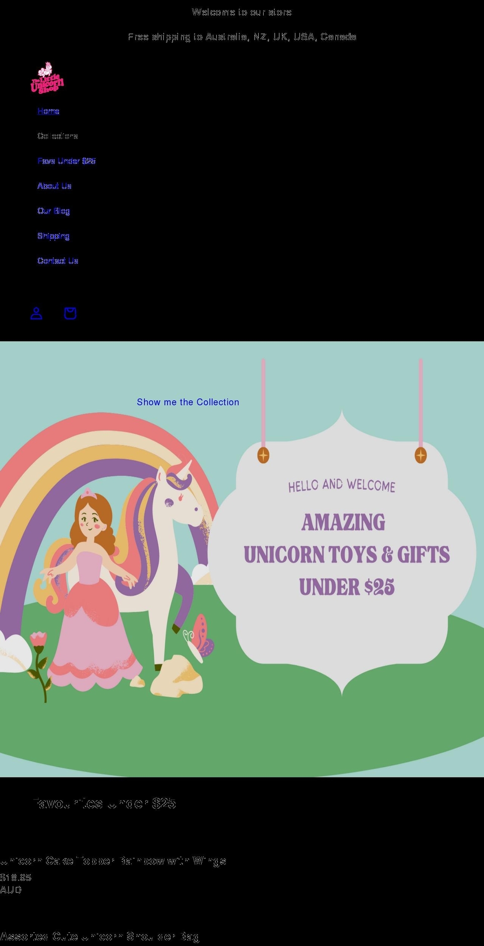 thelittleunicornshop.com shopify website screenshot