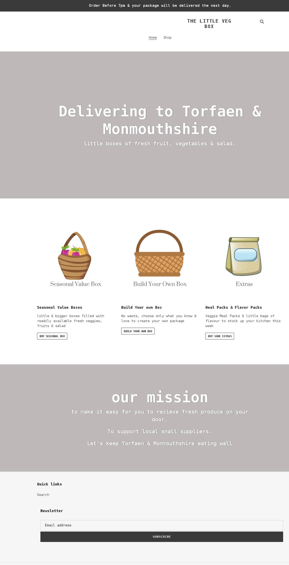 thelittlevegbox.co.uk shopify website screenshot