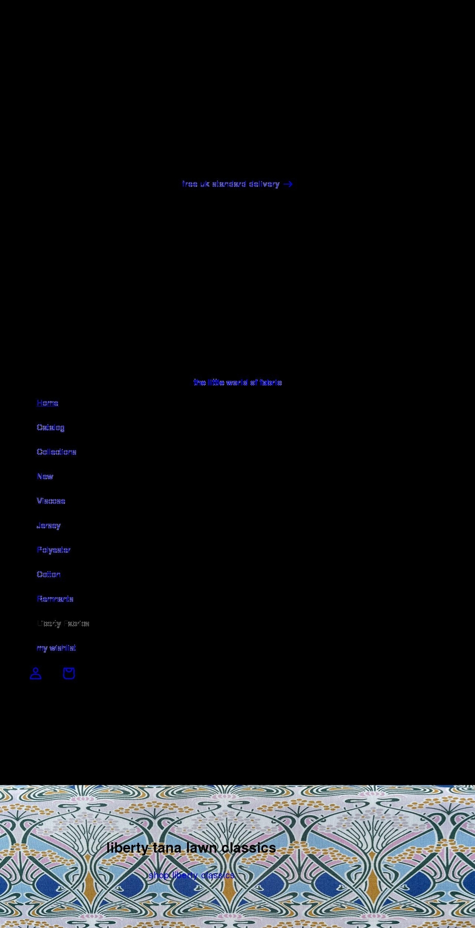 thelittleworldoffabric.co.uk shopify website screenshot