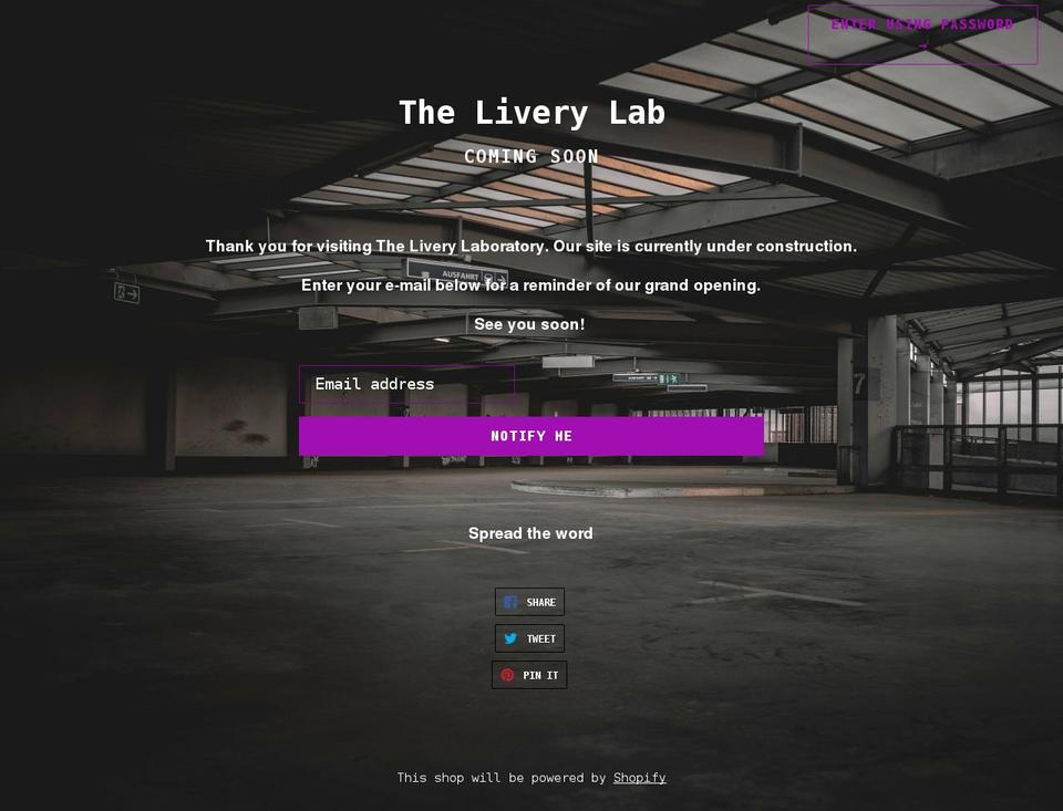 theliverylab.com shopify website screenshot