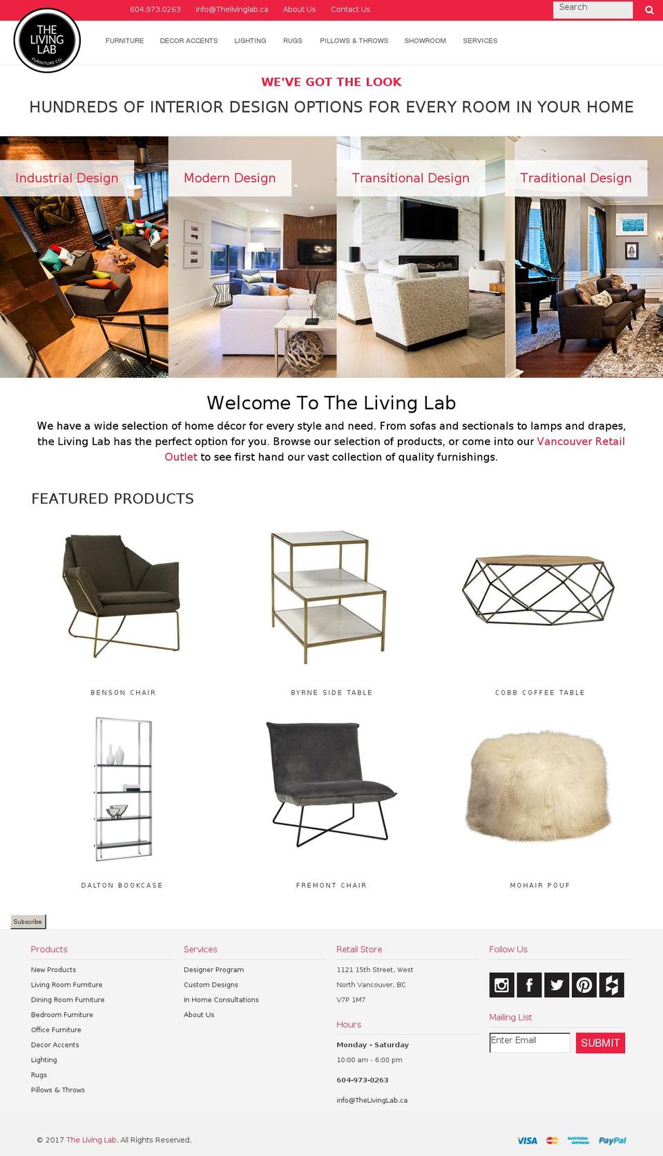 thelivinglab.ca shopify website screenshot