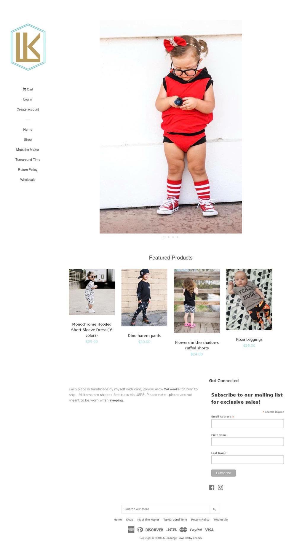 thelkclothing.com shopify website screenshot