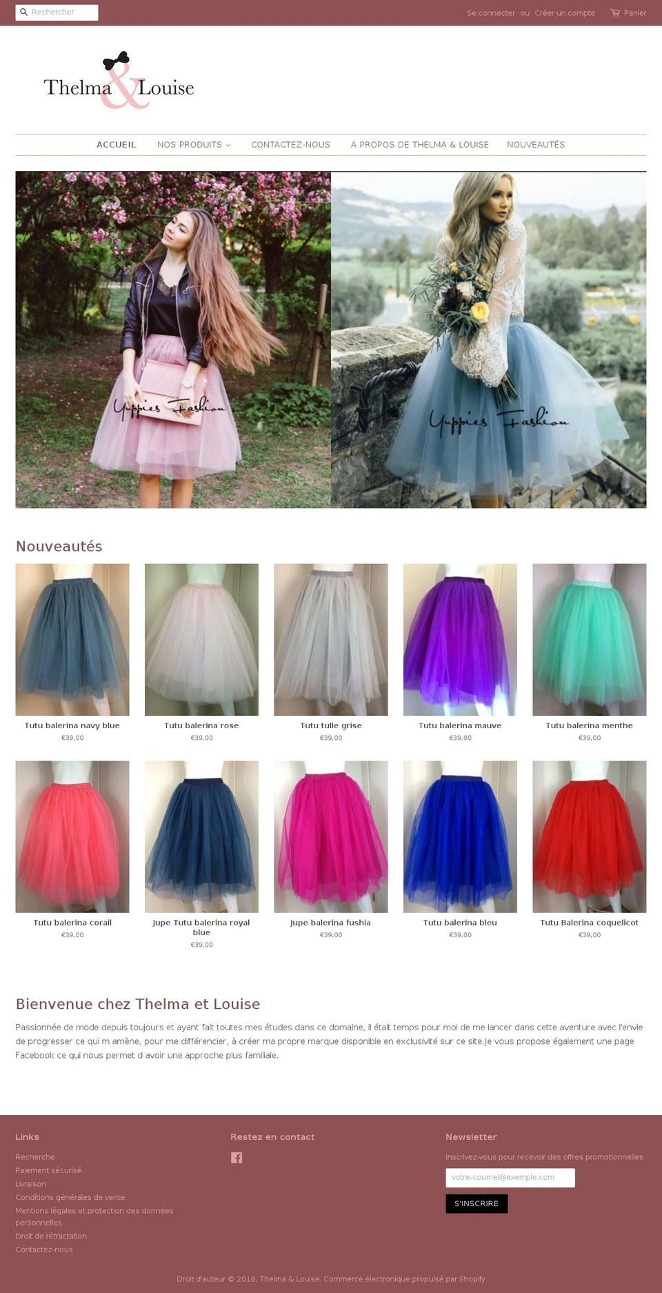 thelmaetlouise.com — Shopify storefront screenshot