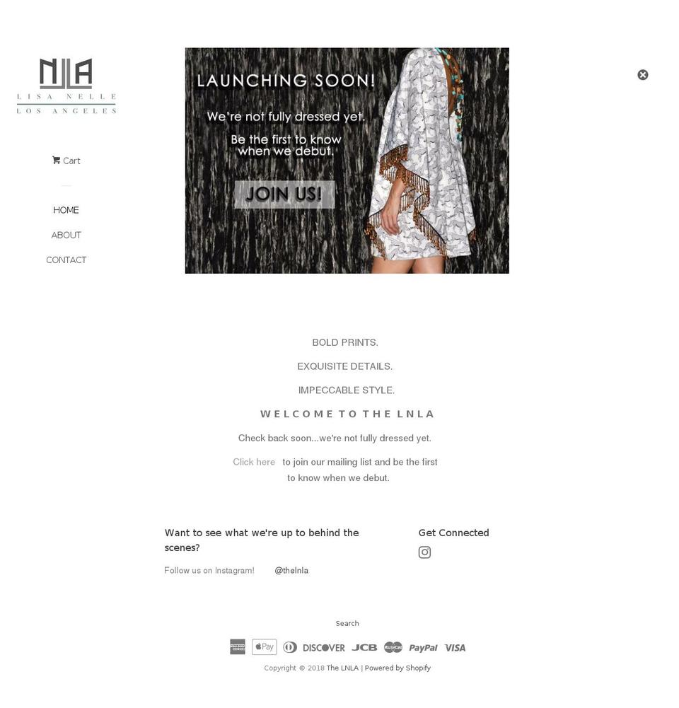 thelnla.com — Shopify storefront screenshot