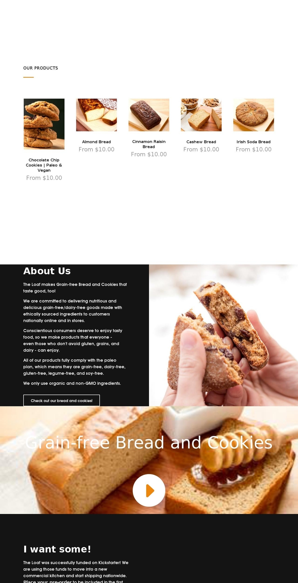 theloafgrainfree.com — Shopify storefront screenshot