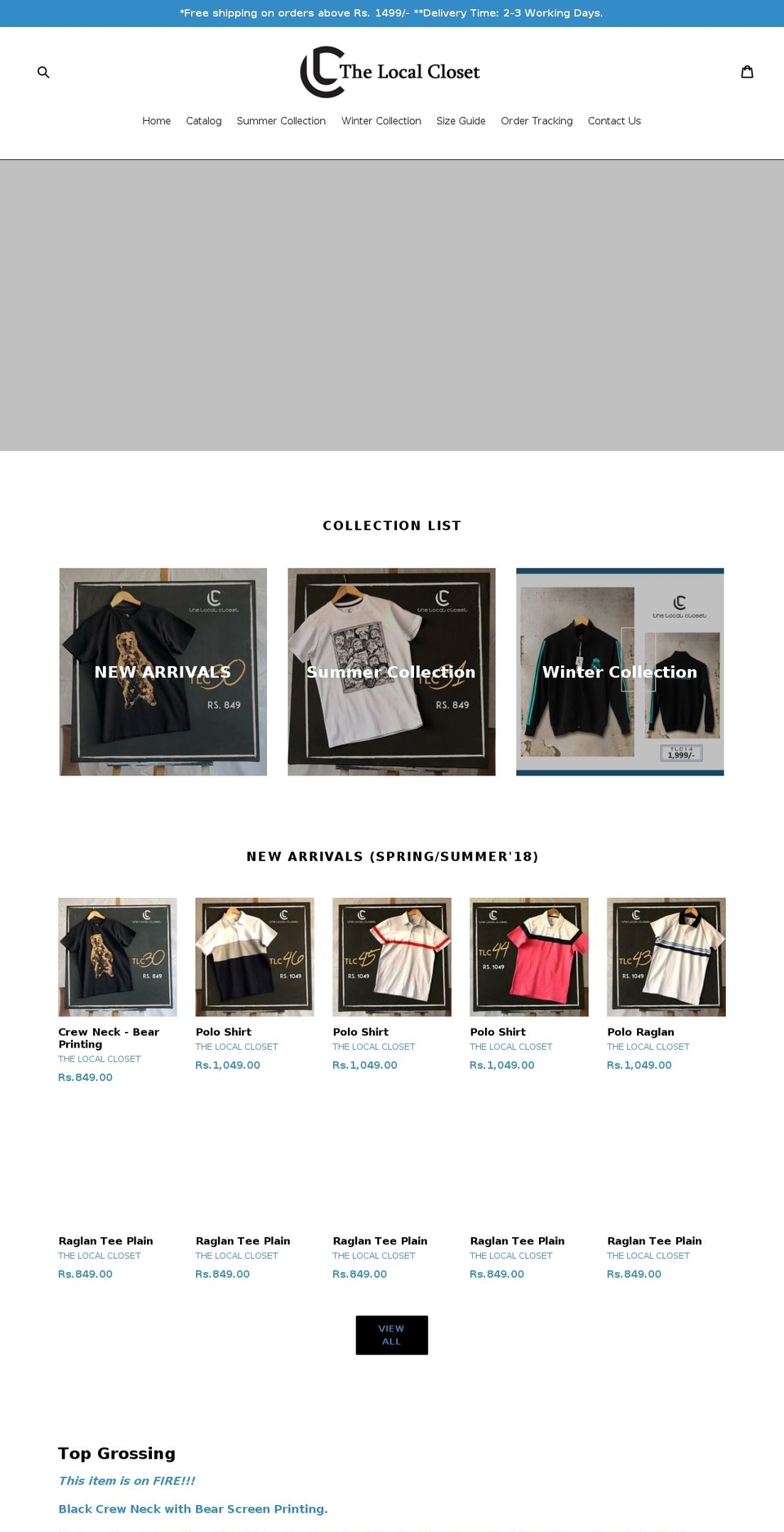 thelocalcloset.com — Shopify storefront screenshot