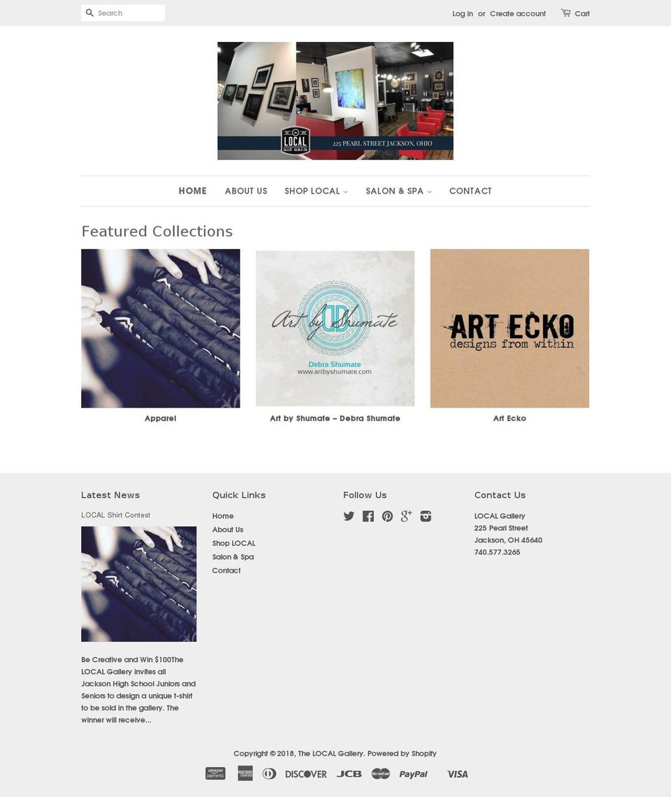 thelocalgallery.com — Shopify storefront screenshot