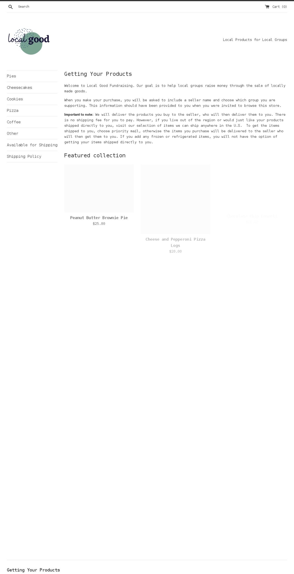 thelocalgoodstore.com shopify website screenshot