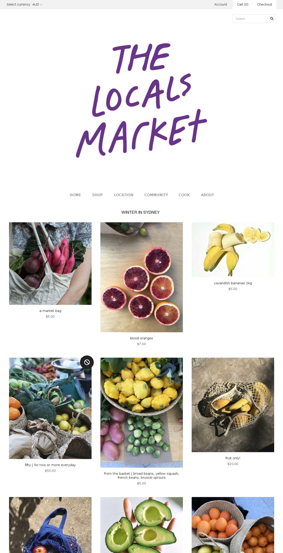 thelocalsmarket.com.au shopify website screenshot