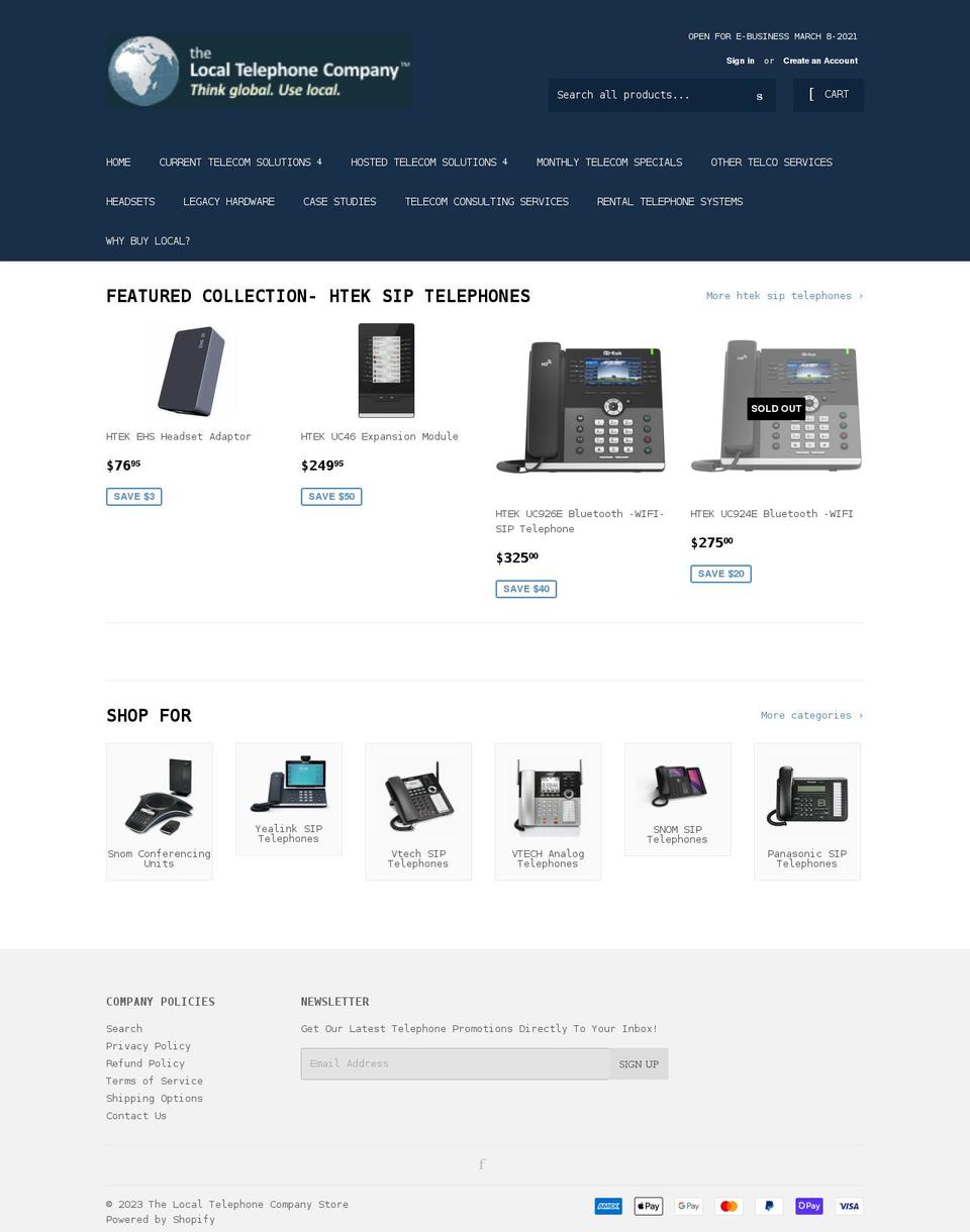 thelocaltelephonecompany.ca shopify website screenshot