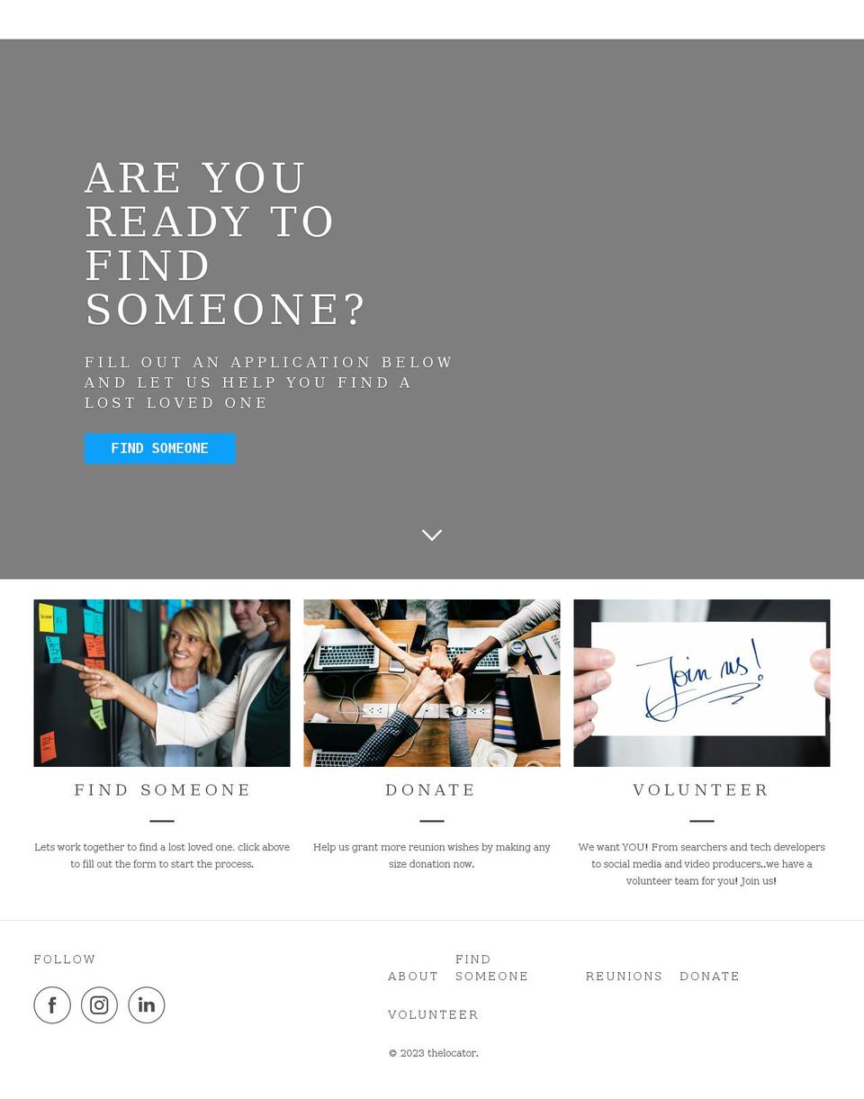 thelocator.org shopify website screenshot