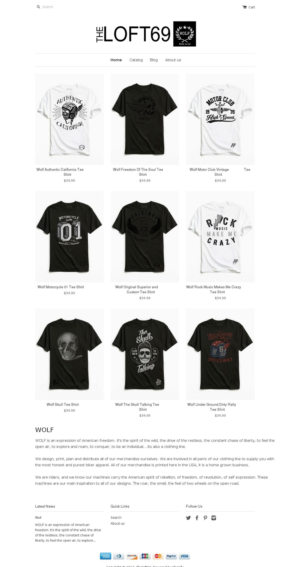 theloft69.com shopify website screenshot