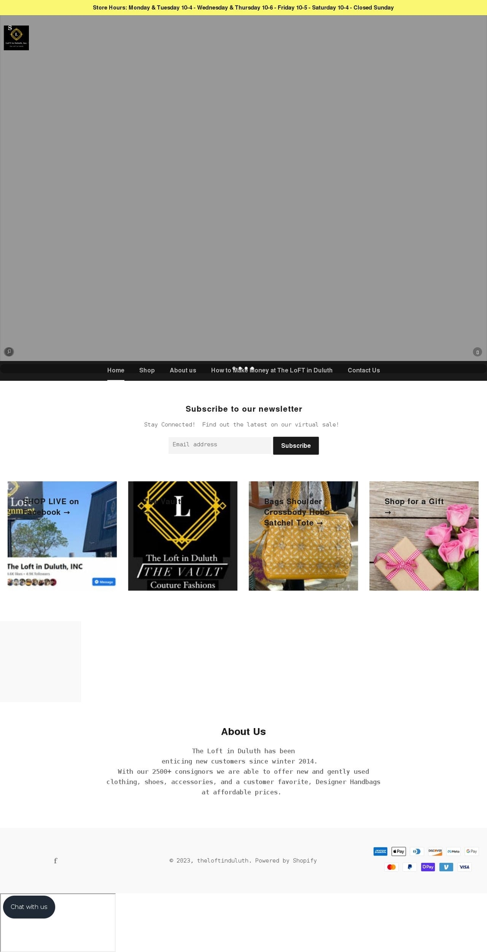 theloftinduluth.com shopify website screenshot