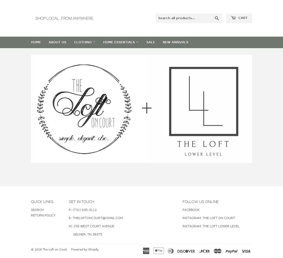 theloftoncourt.com shopify website screenshot