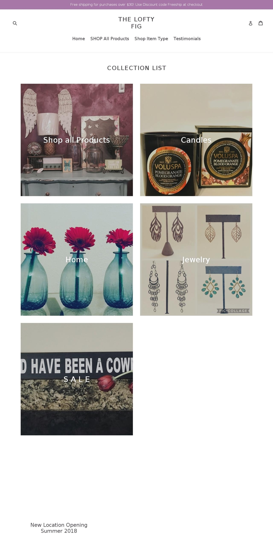 theloftyfig.com — Shopify storefront screenshot