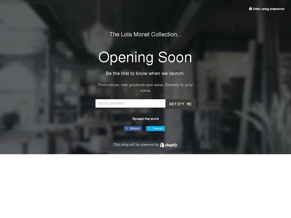thelolamonetcollection.com shopify website screenshot