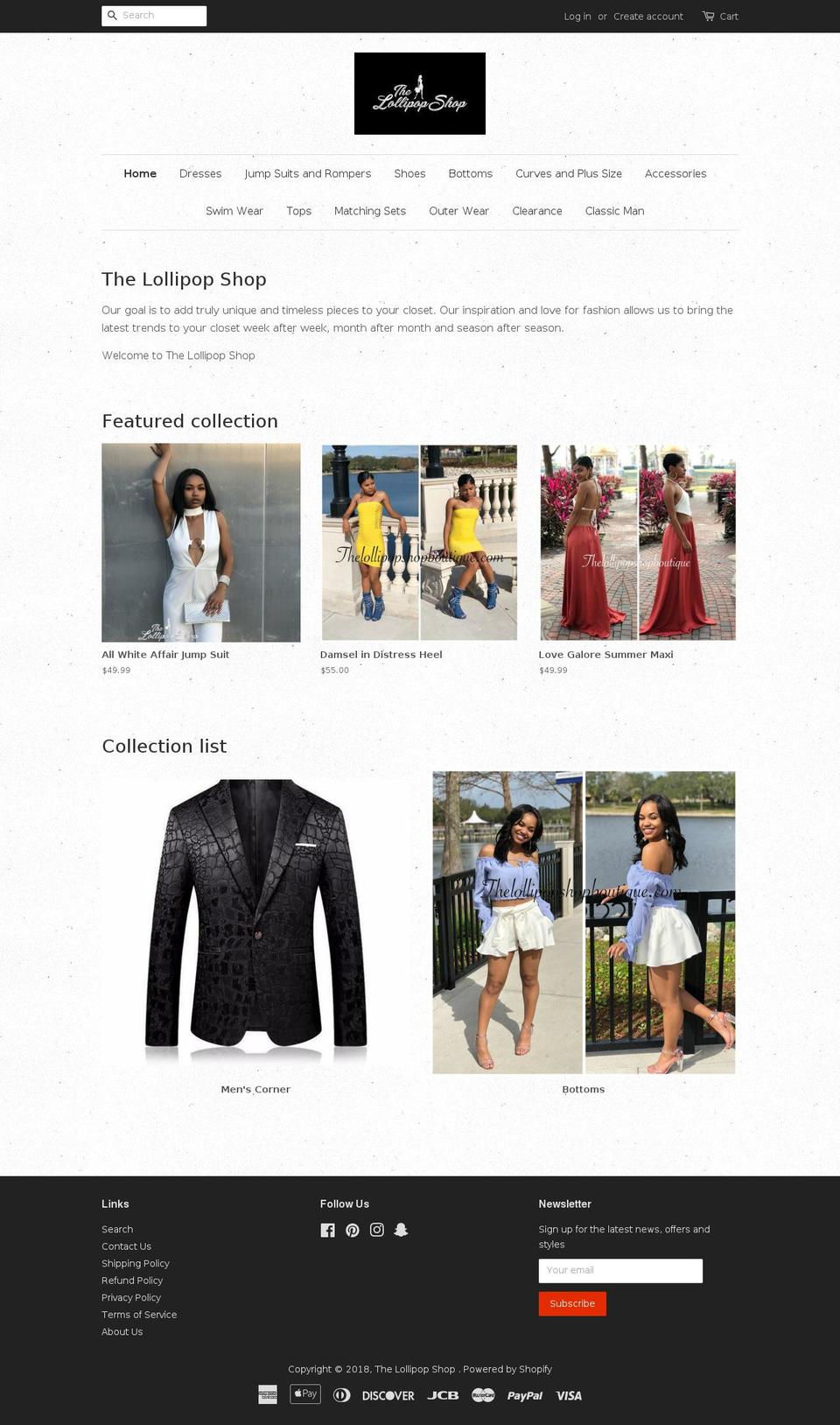 thelollipopshopboutique.com — Shopify storefront screenshot