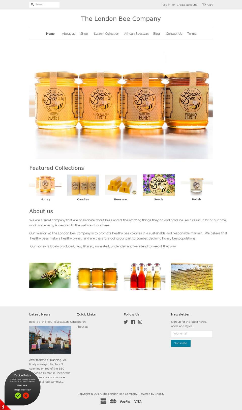 thelondonbee.com shopify website screenshot