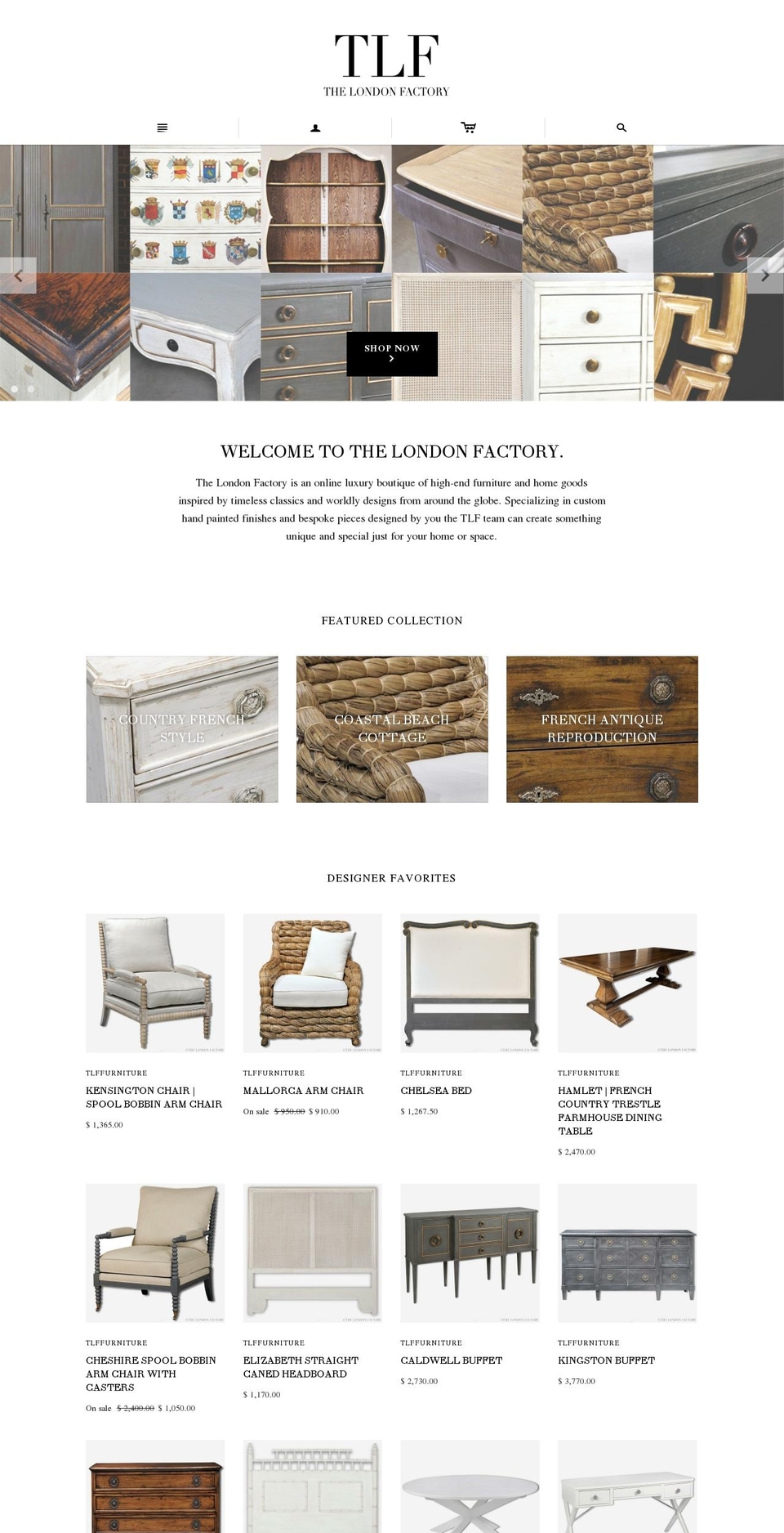 thelondonfactory.com shopify website screenshot
