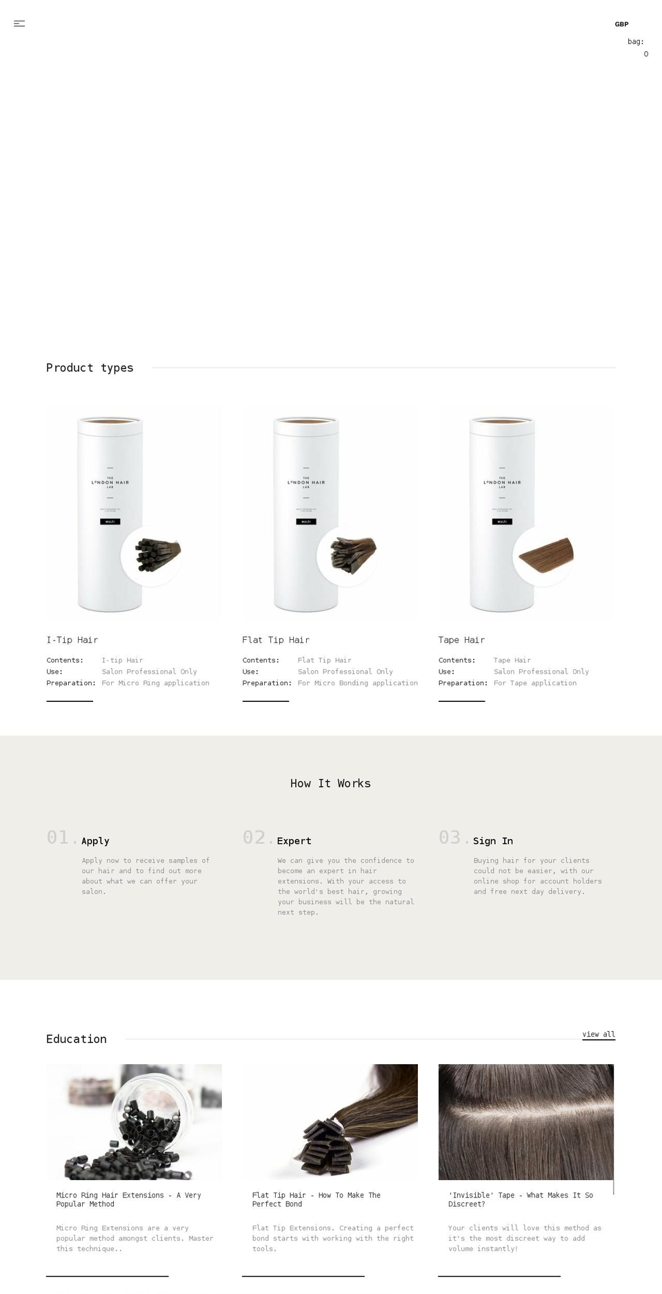 thelondonhairlab.com shopify website screenshot