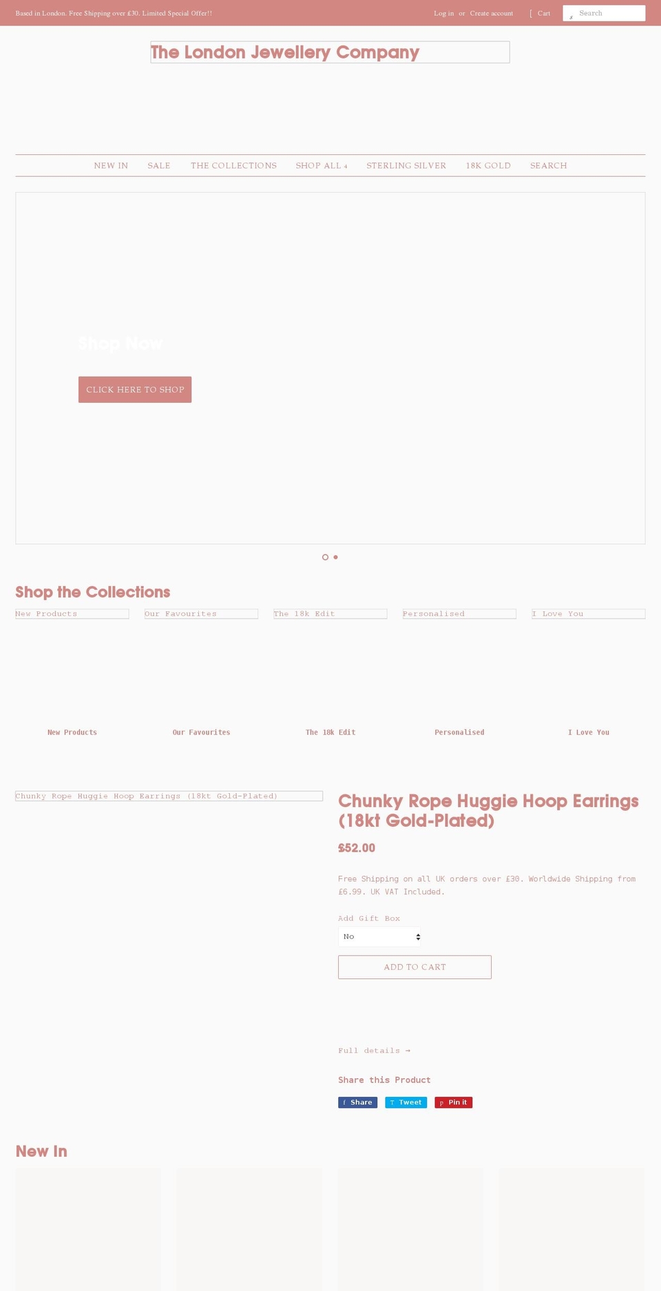 thelondonjewellerycompany.co.uk shopify website screenshot