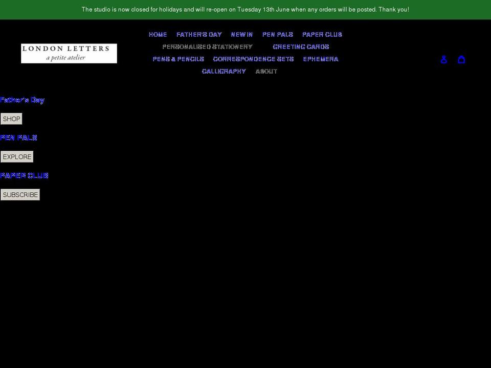 thelondonletters.com shopify website screenshot