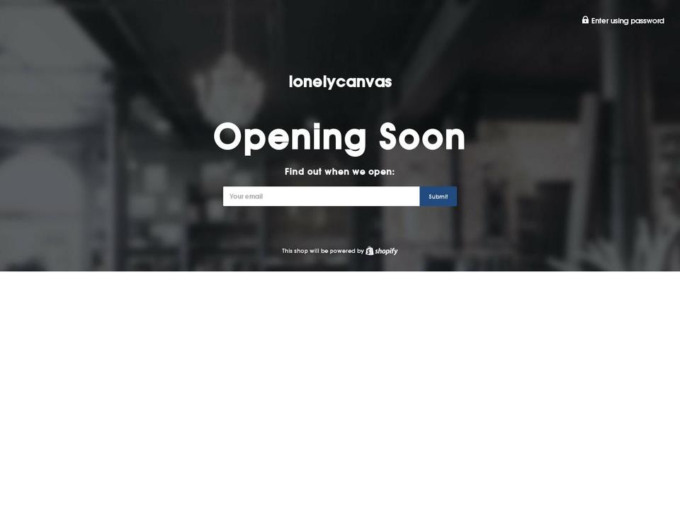thelonelycanvas.com shopify website screenshot