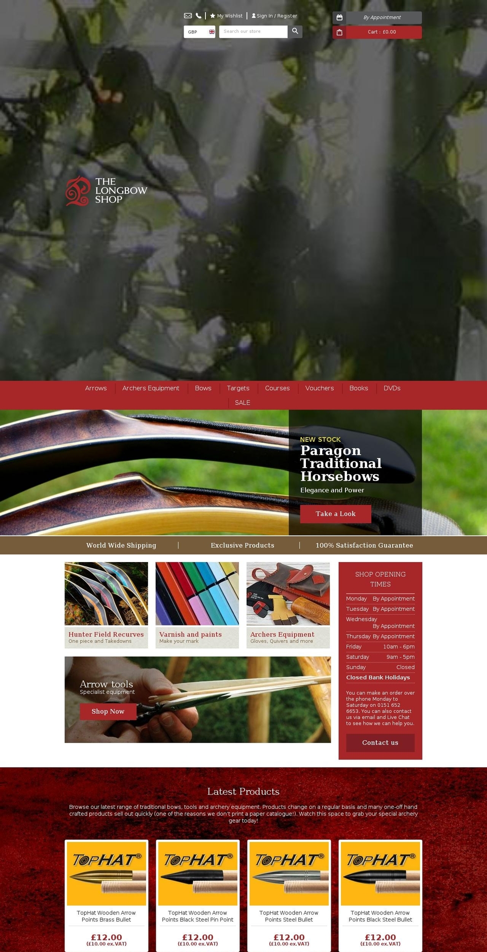 thelongbowemporium.com — Shopify storefront screenshot