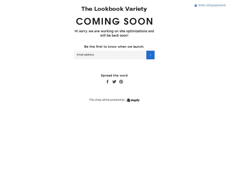 thelookbookvariety.com — Shopify storefront screenshot