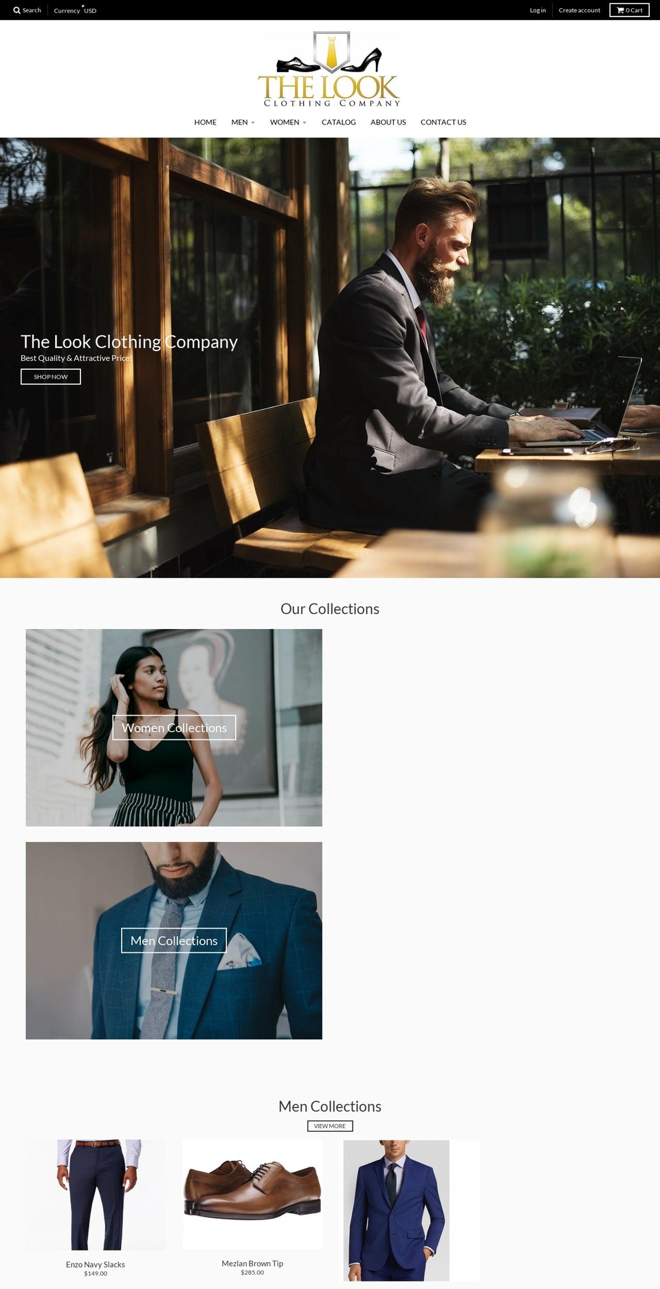 thelookclothingcompany.com shopify website screenshot