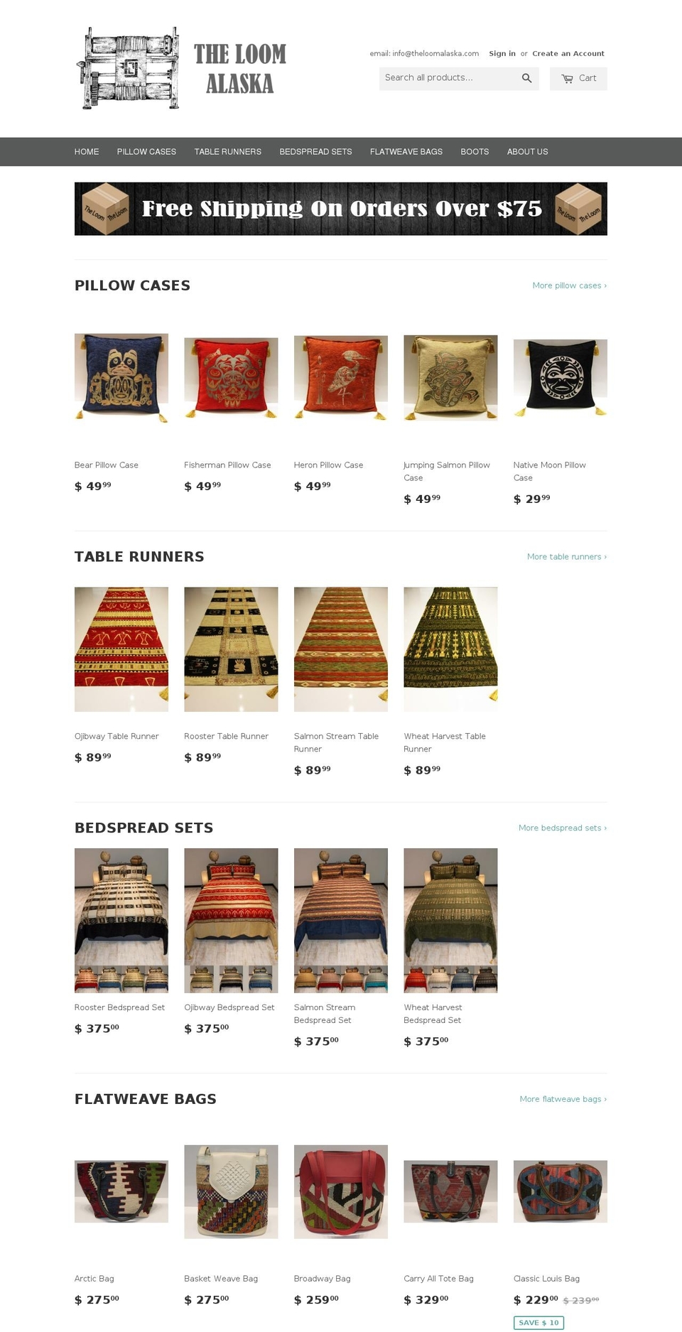 theloomalaska.com shopify website screenshot