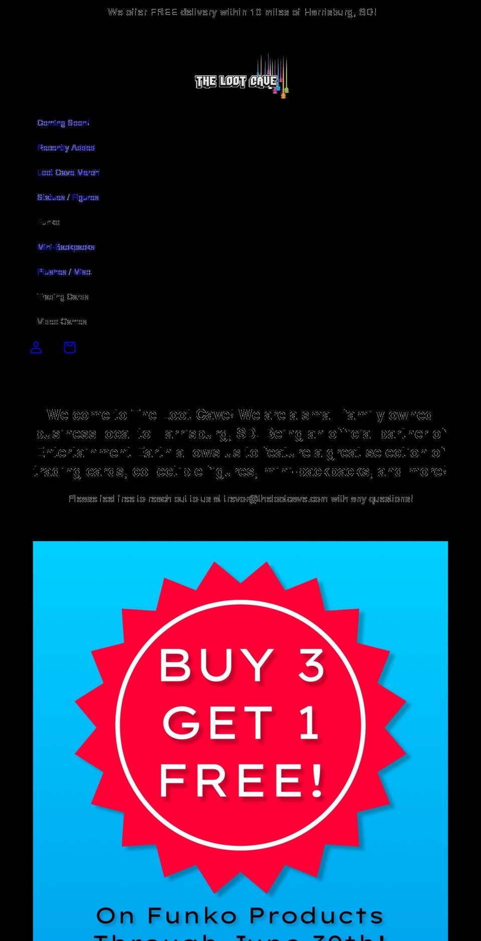thelootcave.com shopify website screenshot