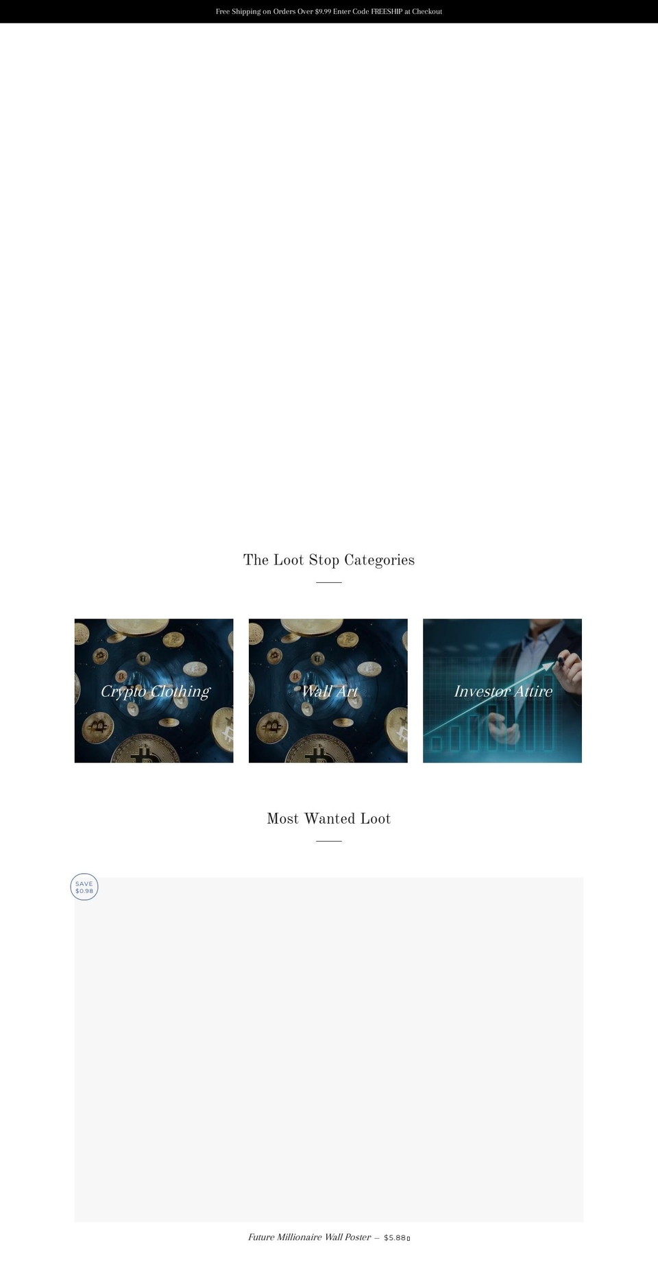 thelootstop.com — Shopify storefront screenshot
