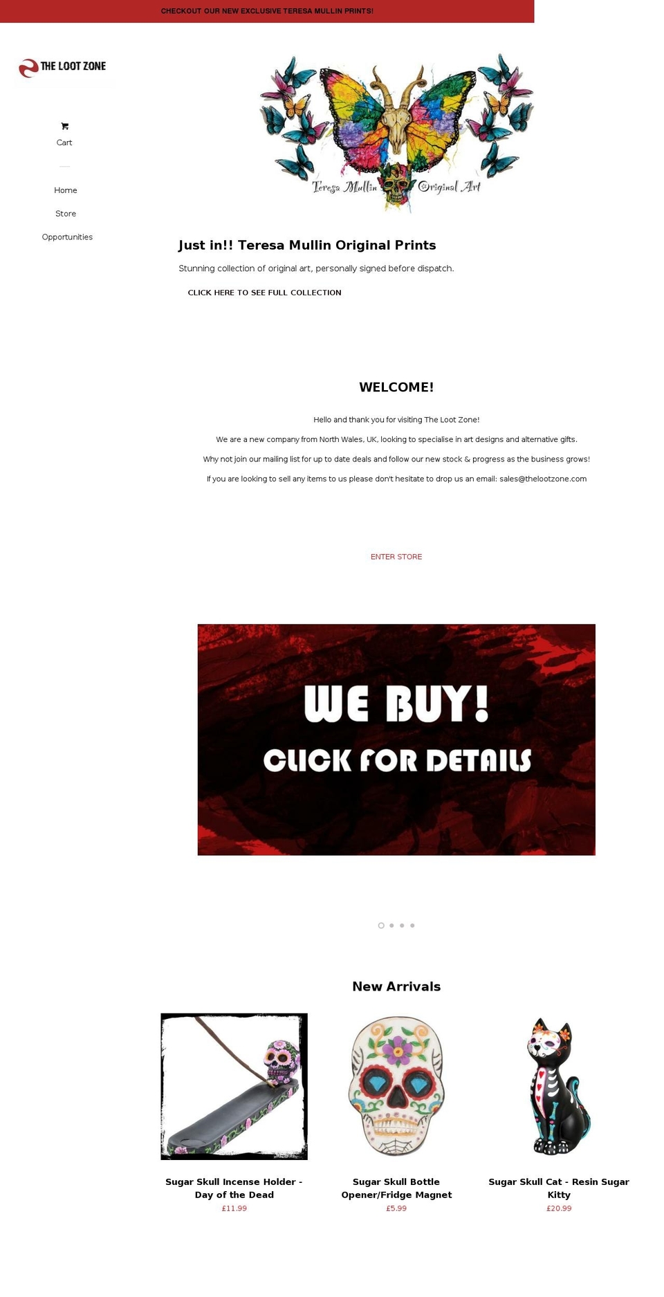 thelootzone.com shopify website screenshot