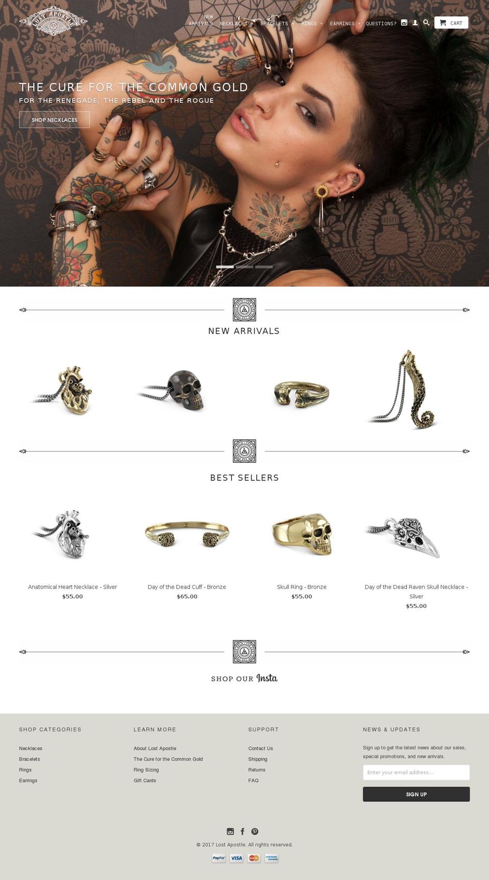 thelostapostle.com shopify website screenshot