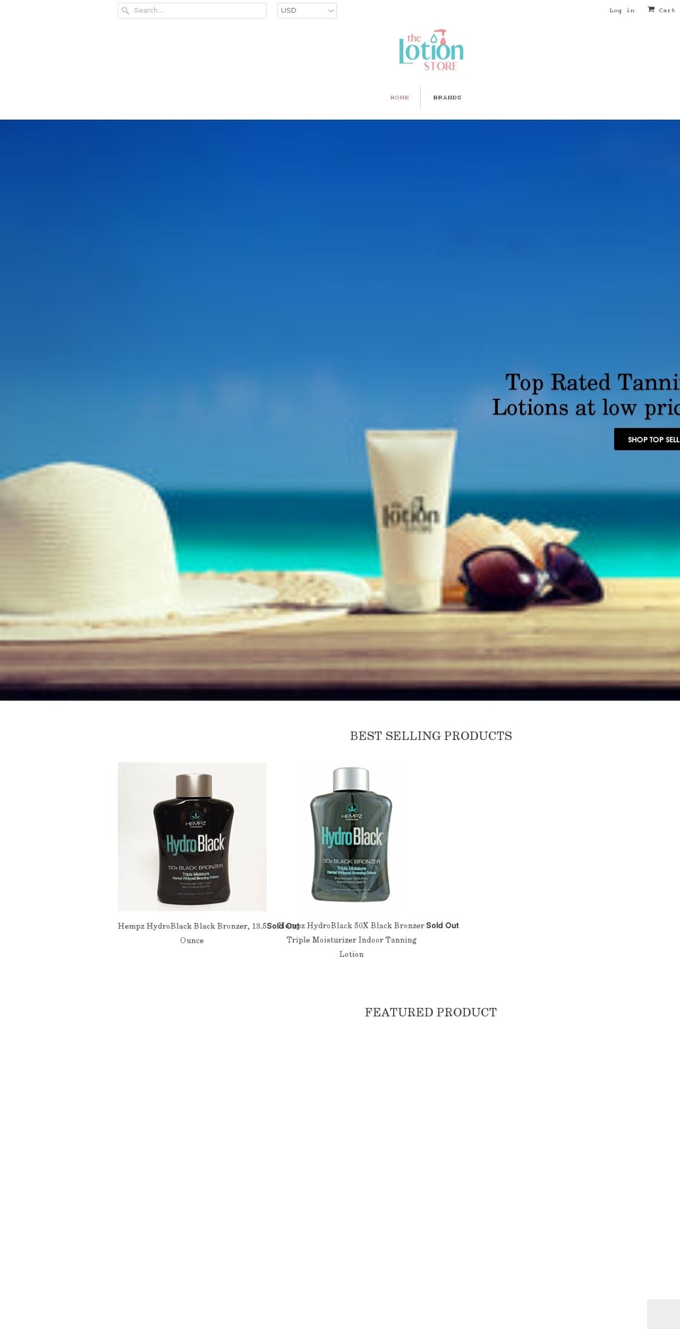 thelotionstore.com shopify website screenshot