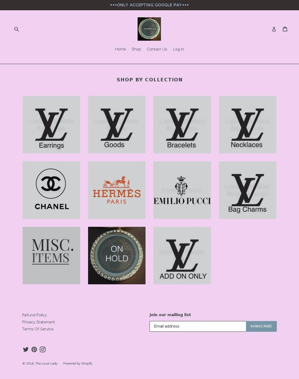 thelouislady.com — Shopify storefront screenshot