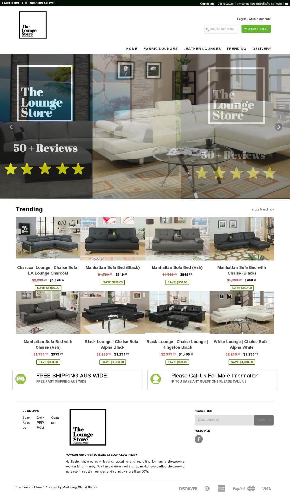 theloungestore.com — Shopify storefront screenshot