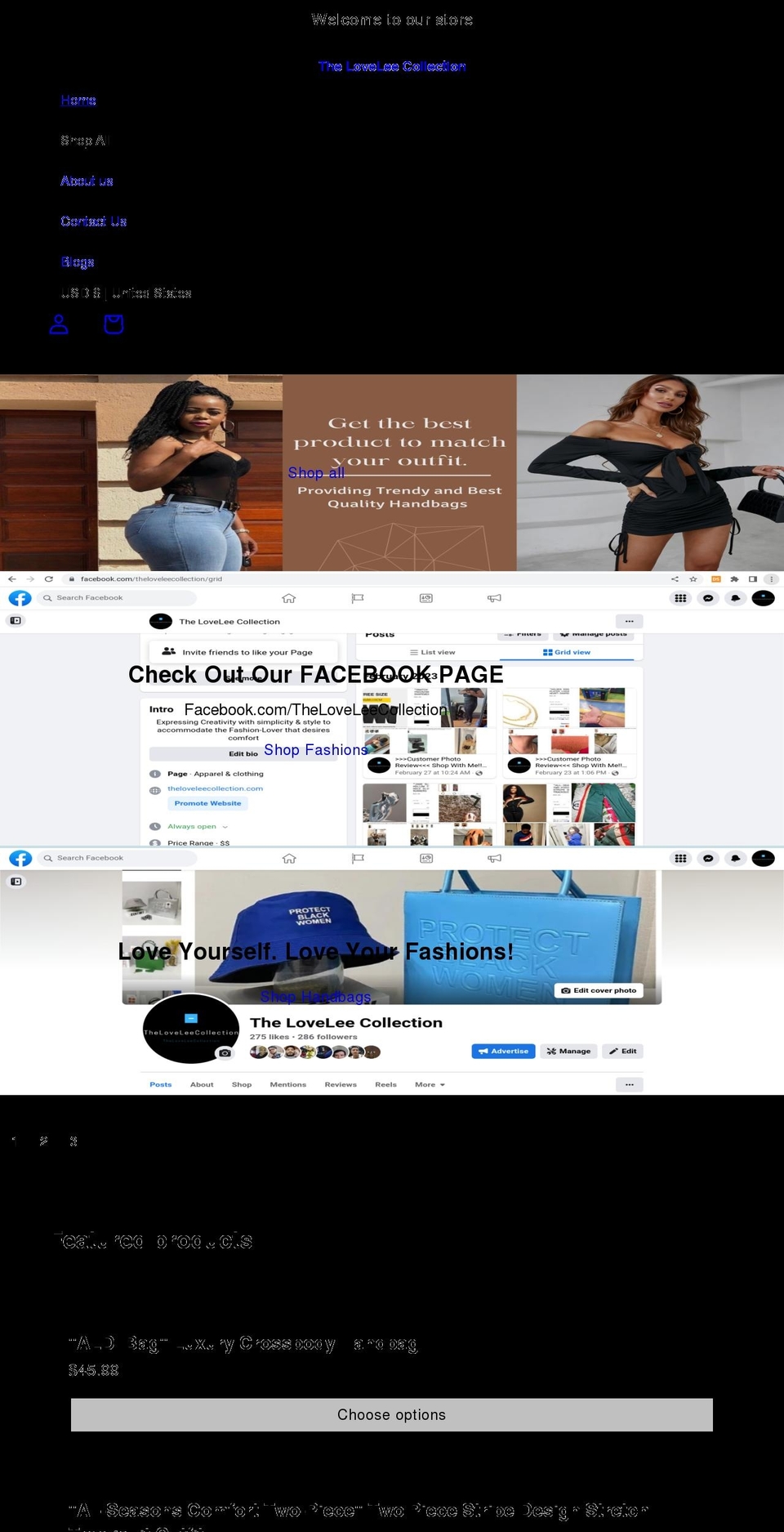 theloveleecollection.com shopify website screenshot